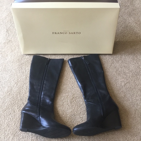 franco sarto black tall boots